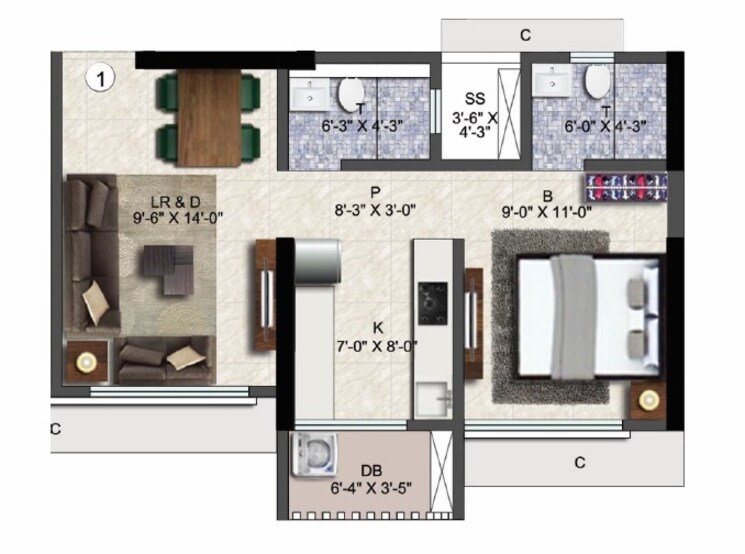 Other, blumen-apartments 1 Bedroom 424 Sq.Ft. Apartment In Vikhroli West Mumbai 8862252