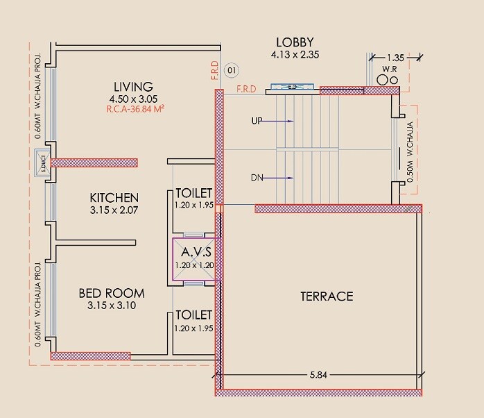 Floor plan of 1 BHK 397 Sq. Ft. Apartment in Brahma Aashirvad, Mumbai