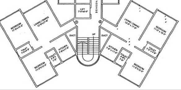 2 BHK 1060 Sq. Ft. Apartment