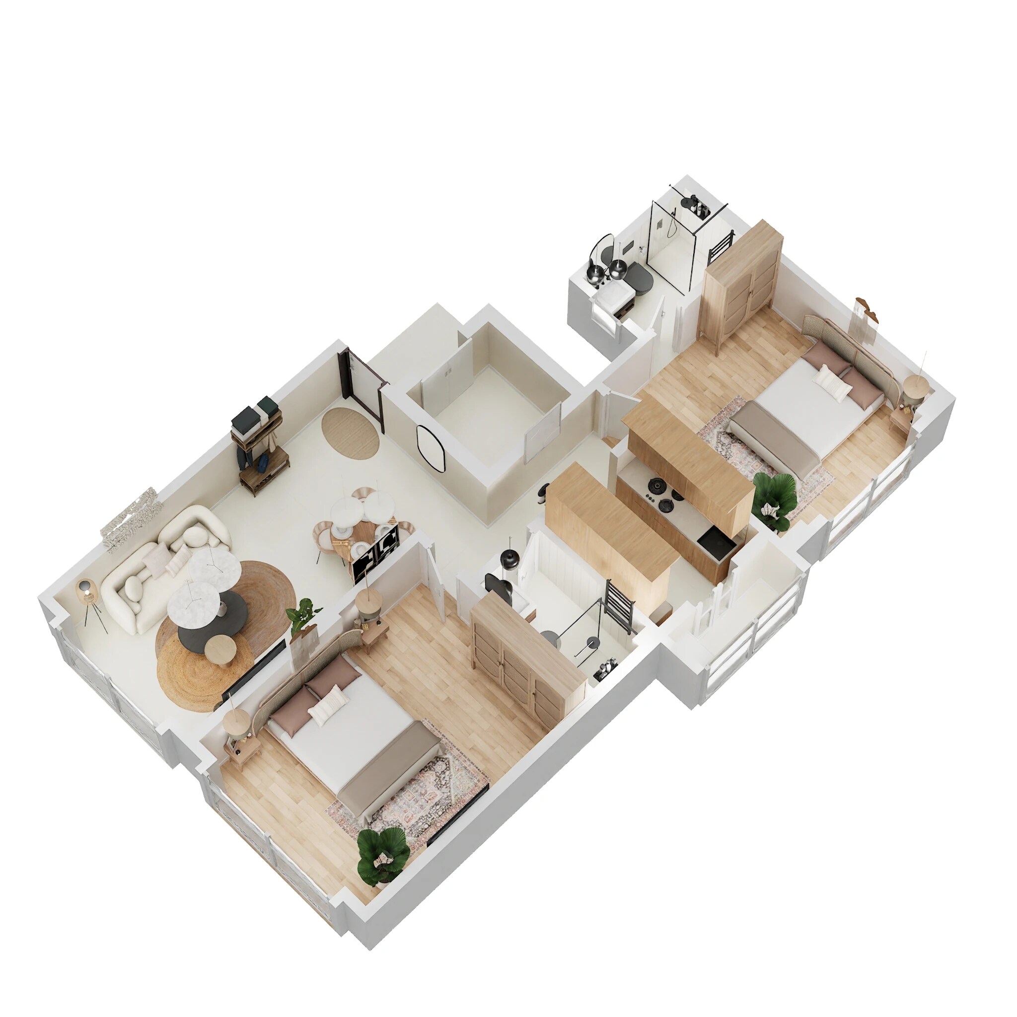 Floor plan of 2 BHK 656 Sq. Ft. Apartment in Buildarch Sakura, Mumbai