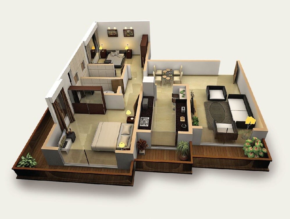 Floor plan of 2 BHK 481 Sq. Ft. Apartment in Buildtech Avenue Park Malad, Mumbai