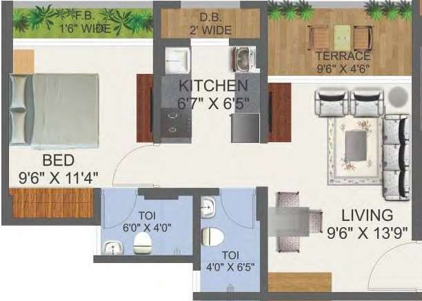 1 BHK 340 Sq. Ft. Apartment in Casa Terraza - Terraced Art Deco Homes