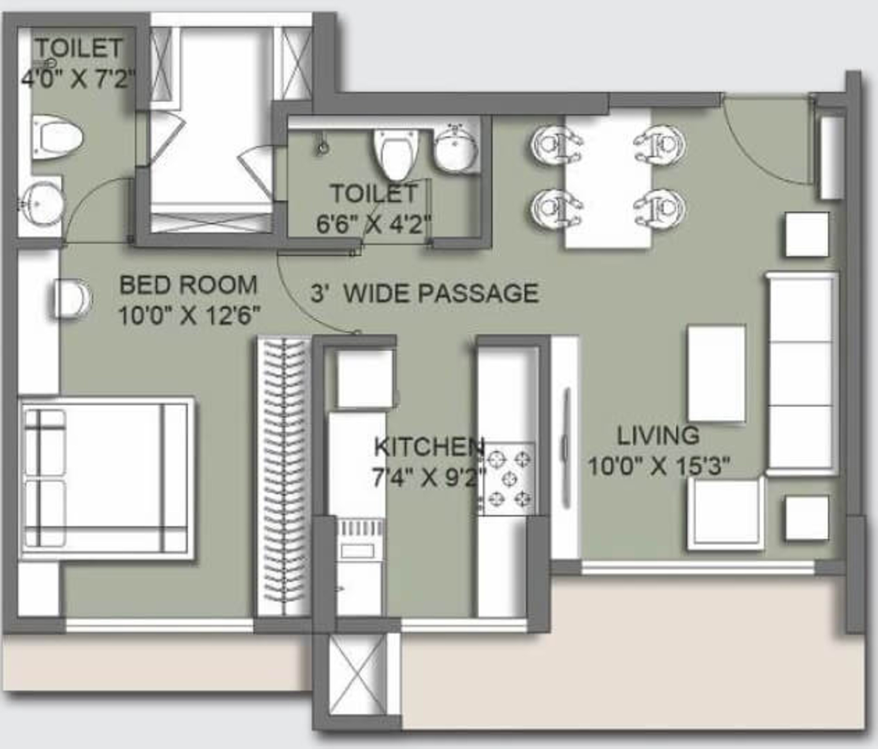 ceear primo apartment 1bhk 446sqft 1