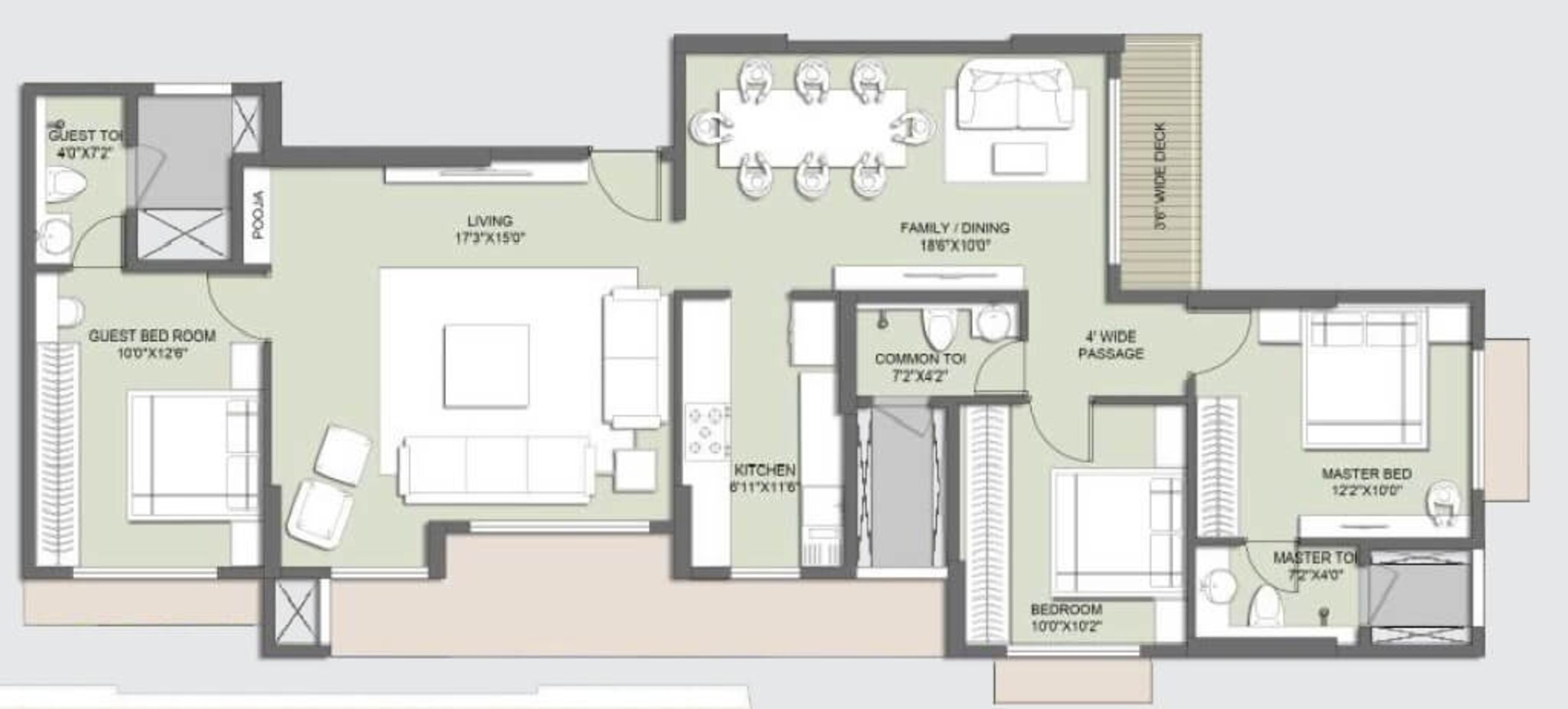 ceear primo apartment 3bhk 1077sqft 1