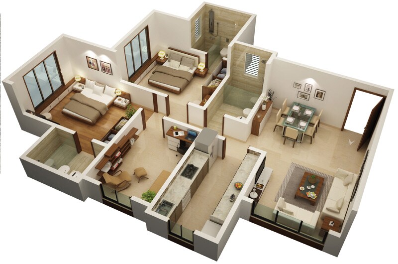 2 BHK 661 Sq. Ft. Apartment