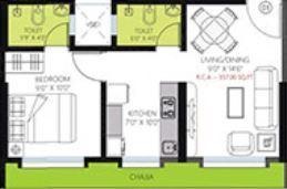 1 BHK 357 Sq. Ft. Apartment in Chaitanya The Greens Radhakunj