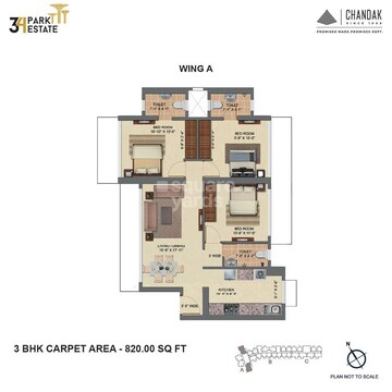  3 BHK Apartment at Chandak 34 Park Estate, Goregaon West – for Rent