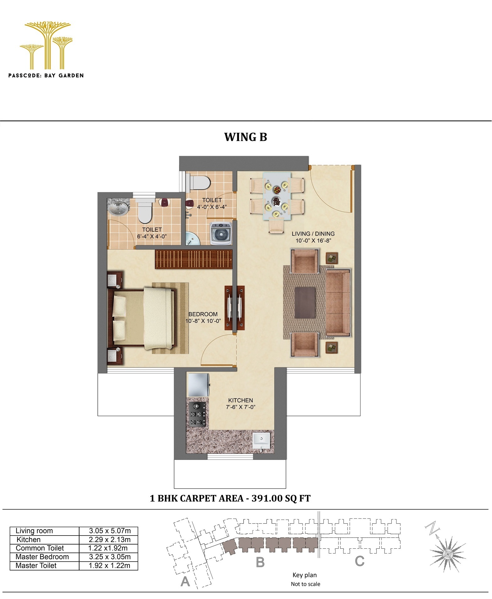 1 BHK 391 Sq. Ft. Apartment in Chandak 34 Park Estate D Wing