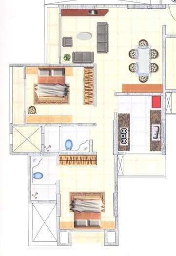 2 BHK 1000 Sq. Ft. Apartment in Chandak Boulevard 15