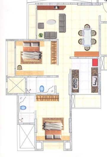 2 BHK 1000 Sq. Ft. Apartment