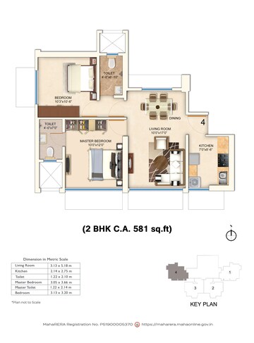  2 BHK Apartment at Chandak Cornerstone, Worli – for Rent