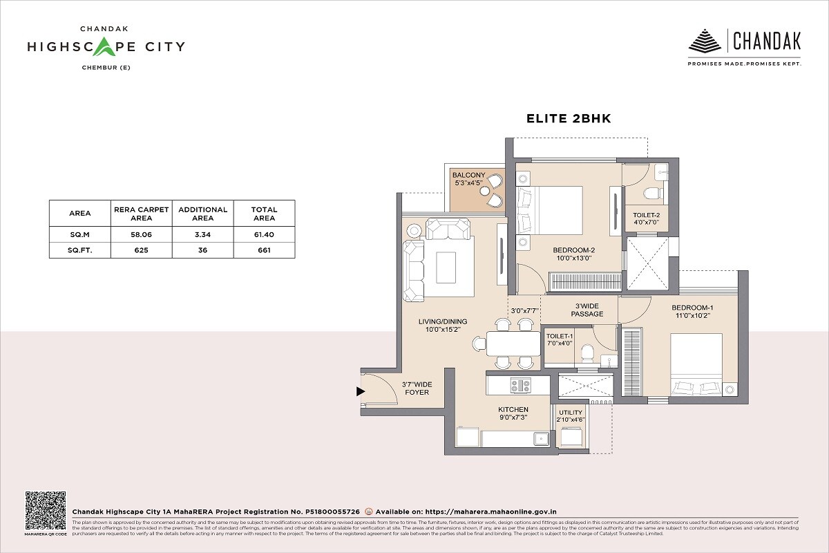 Other, chandak-highscape-city 2 Bedroom 661 Sq.Ft. Apartment In New Ashok Nagar Mumbai 8835340