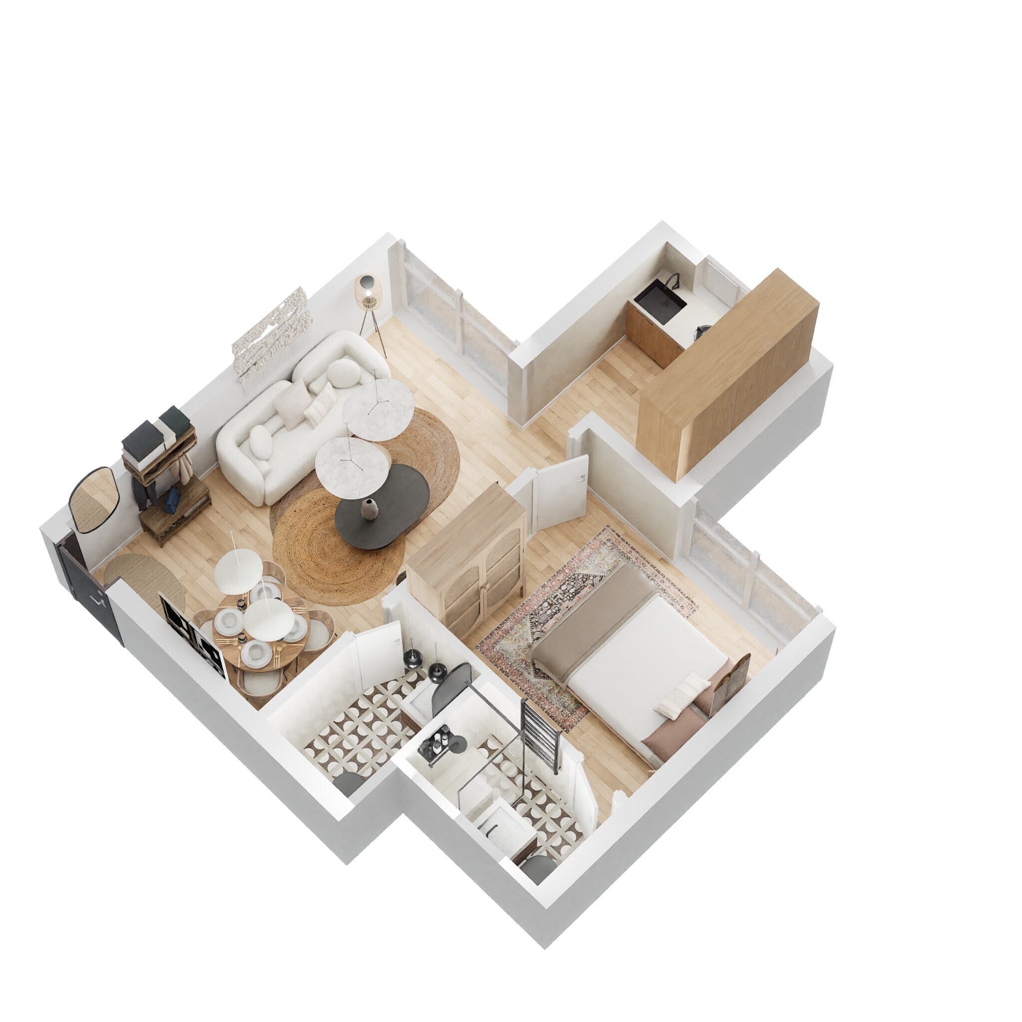 1 BHK 365 Sq. Ft. Apartment