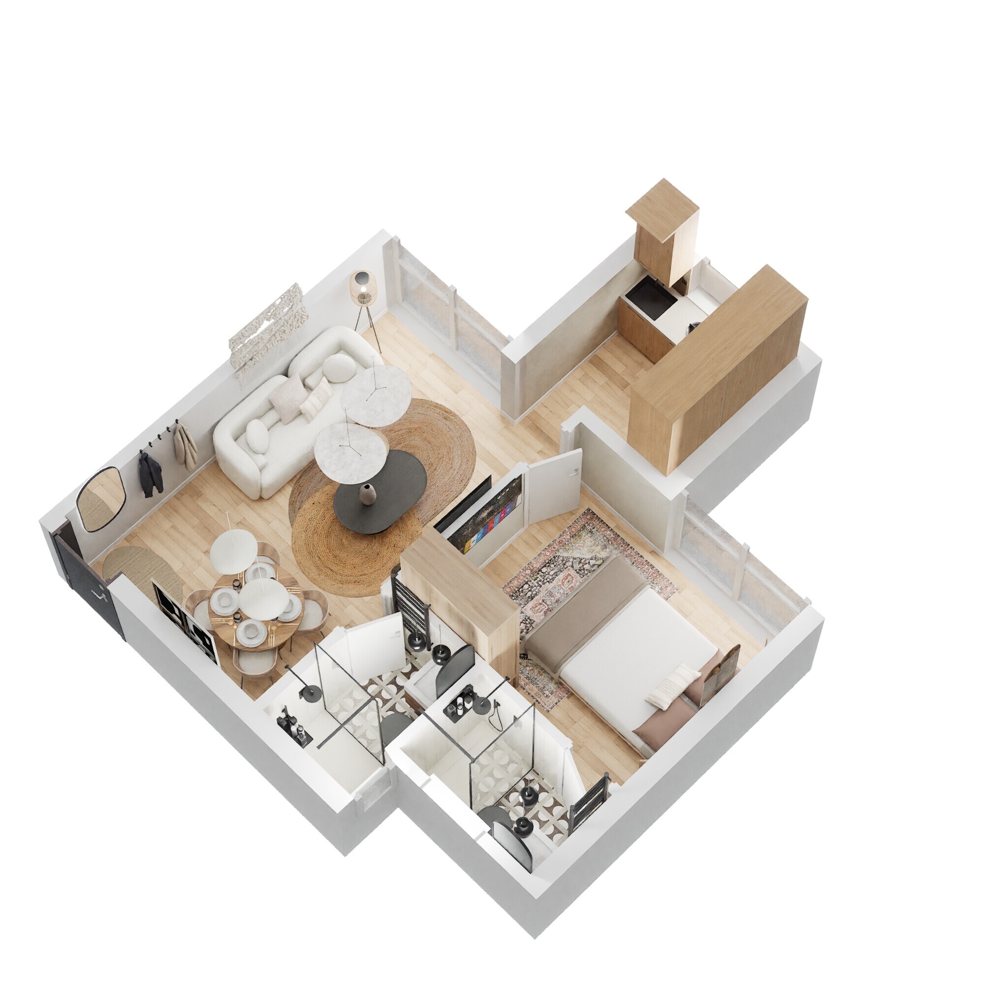 1 BHK 365 Sq. Ft. Apartment