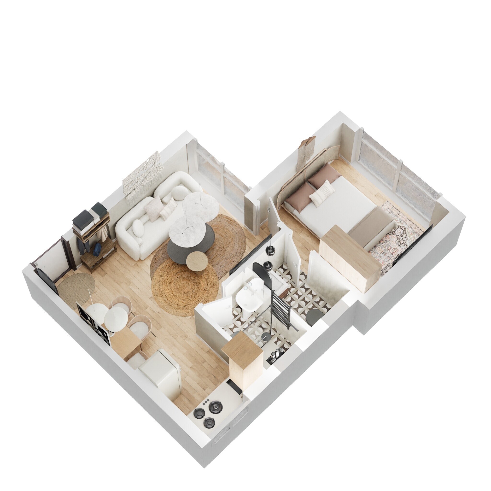 1 BHK 342 Sq. Ft. Apartment