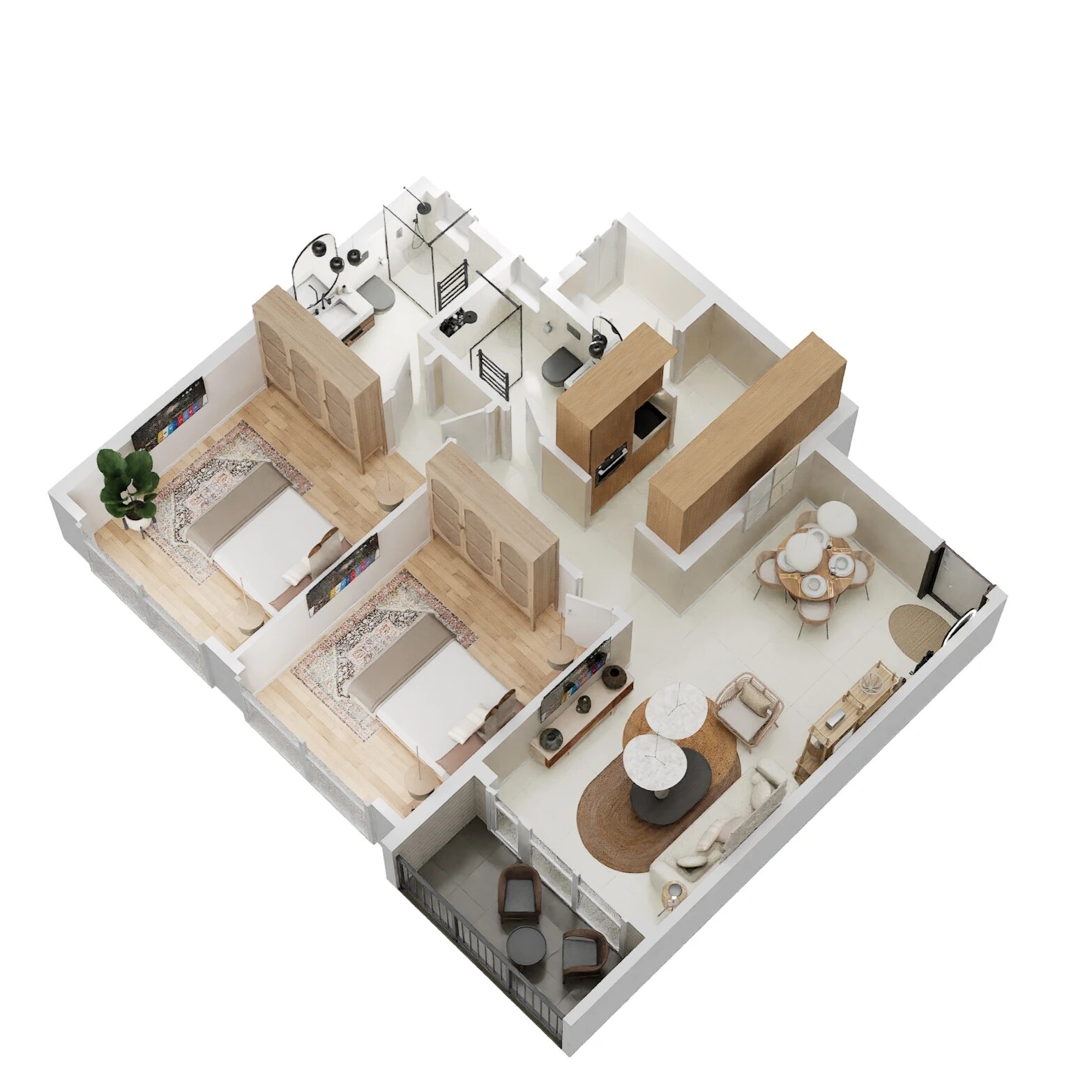 2 BHK 775 Sq. Ft. Apartment