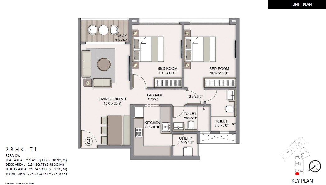 Other, chandak-sarvam 2 Bedroom 775 Sq.Ft. Apartment In Jb Nagar Mumbai 8910639