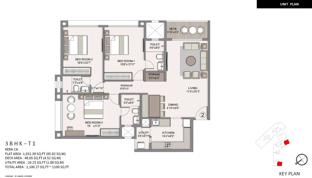  3 BHK Apartment at Chandak Sarvam, Jb Nagar – for Sale