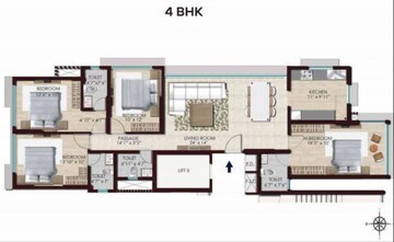 4 BHK Apartment at Chandak Stella, Udyog Nagar – for Rent