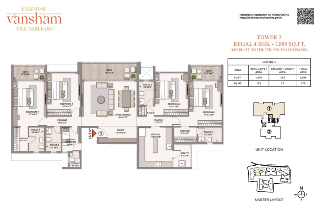  4 BHK Apartment at Chandak Vansham, Vile Parle West – for Sale