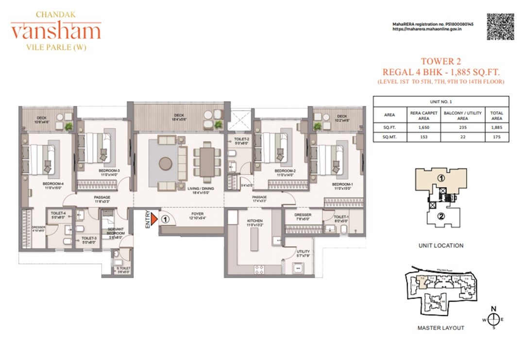 4 BHK 1885 Sq. Ft. Apartment