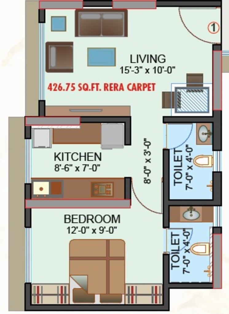 Other, chandiwala-pearl-regency 1 Bedroom 426 Sq.Ft. Apartment In Andheri West Mumbai 8776978