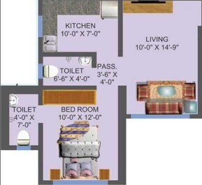 1 BHK 639 Sq. Ft. Apartment in Chaubey Splendor I