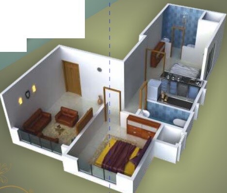 Floor plan of 2 BHK 902 Sq. Ft. Apartment in Chaurang Aastha, Mumbai