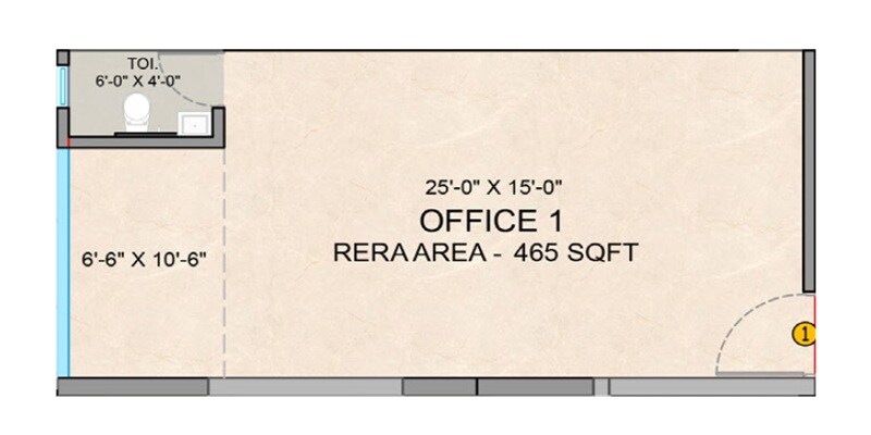 Floor plan of 465 Sq. Ft. Office Space in Ciircle 51, Mumbai