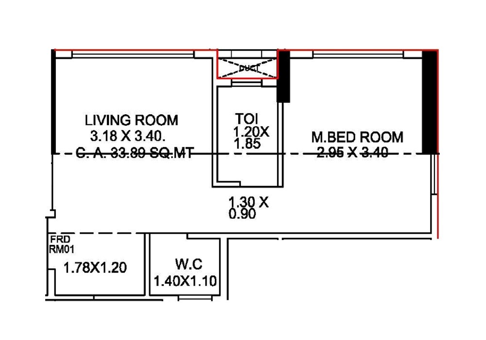 1 BHK 365 Sq. Ft. Apartment