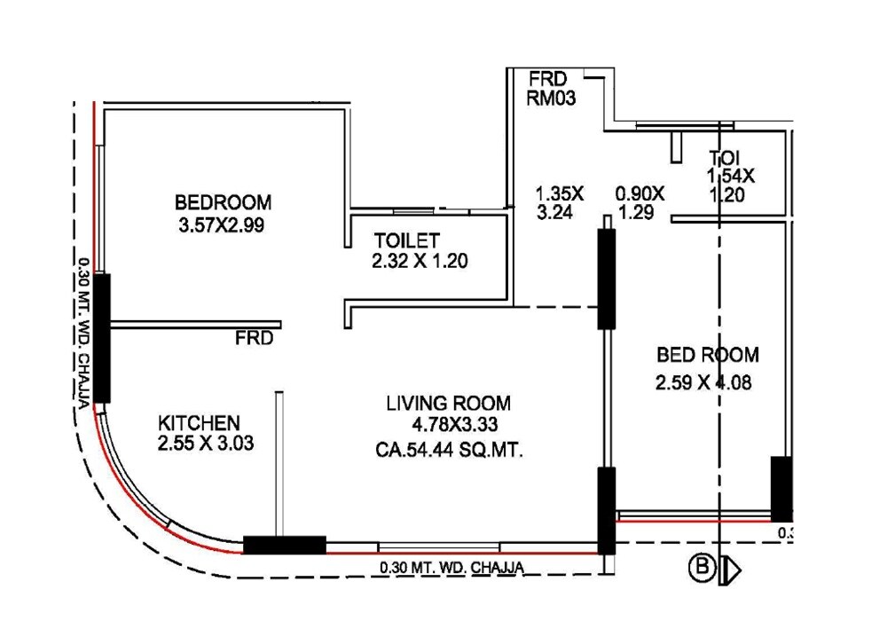 2 BHK 586 Sq. Ft. Apartment