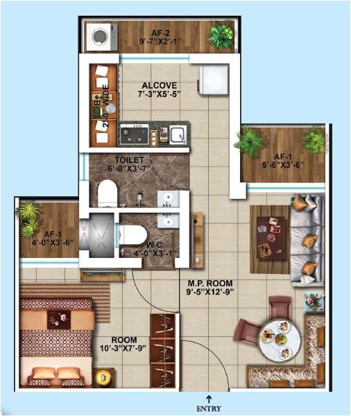 1 BHK 283 Sq. Ft. Apartment in Conceptual Suraksha Smart City Phase I