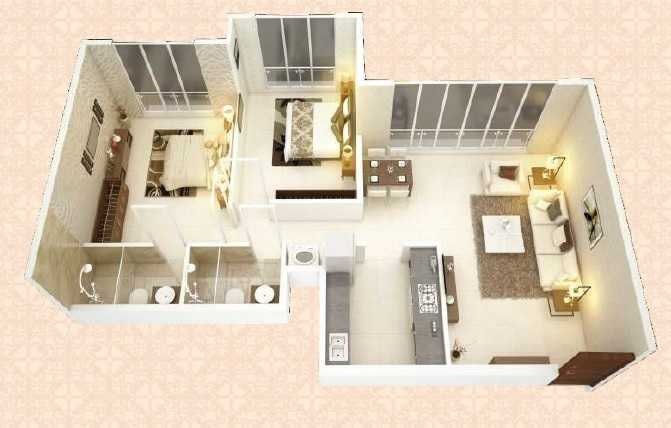 2 BHK 769 Sq. Ft. Apartment in Concrete Sai Swayam