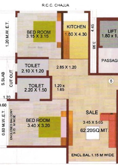 Concrete Santosh Apartment 2 BHK Layout