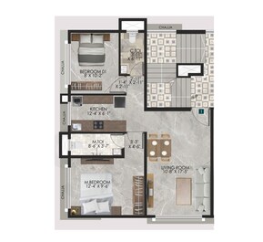 2 BHK 558 Sq. Ft. Apartment in Creative Vrindavan