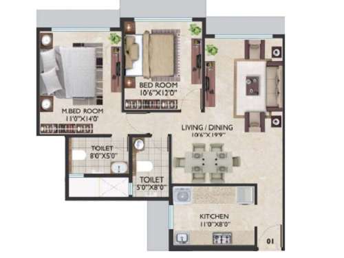 crescent heritage apartment 2 bhk 774sqft 20234822144817