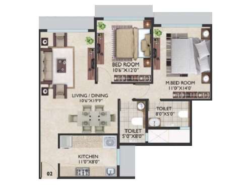 crescent heritage apartment 2 bhk 801sqft 20234822144823
