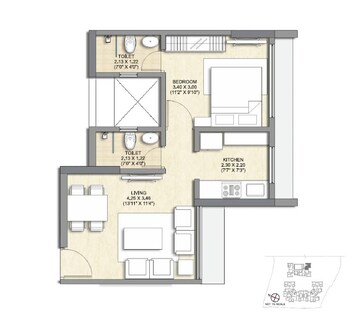  1 BHK Apartment at Crystal Armus, Chembur – for Rent