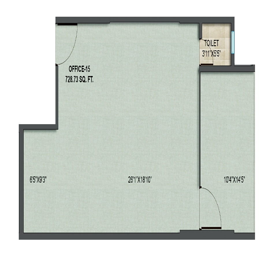 Floor plan of 729 Sq. Ft. Office Space in Crystal Palladian 207, Mumbai