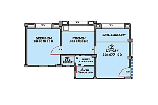 Floor plan of 225 Sq. Ft. Studio in Dadasaheb Gaikwad Nagar CHS, Mumbai