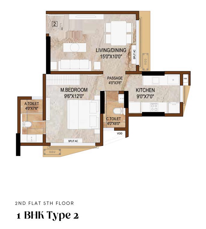 1 BHK 409 Sq. Ft. Apartment in Daiwik One