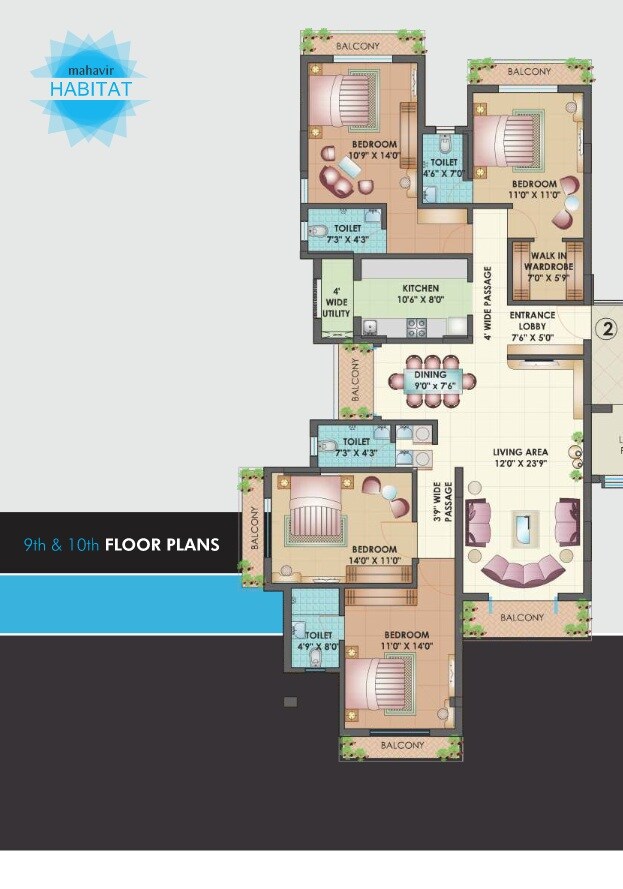 4 BHK 2552 Sq. Ft. Apartment