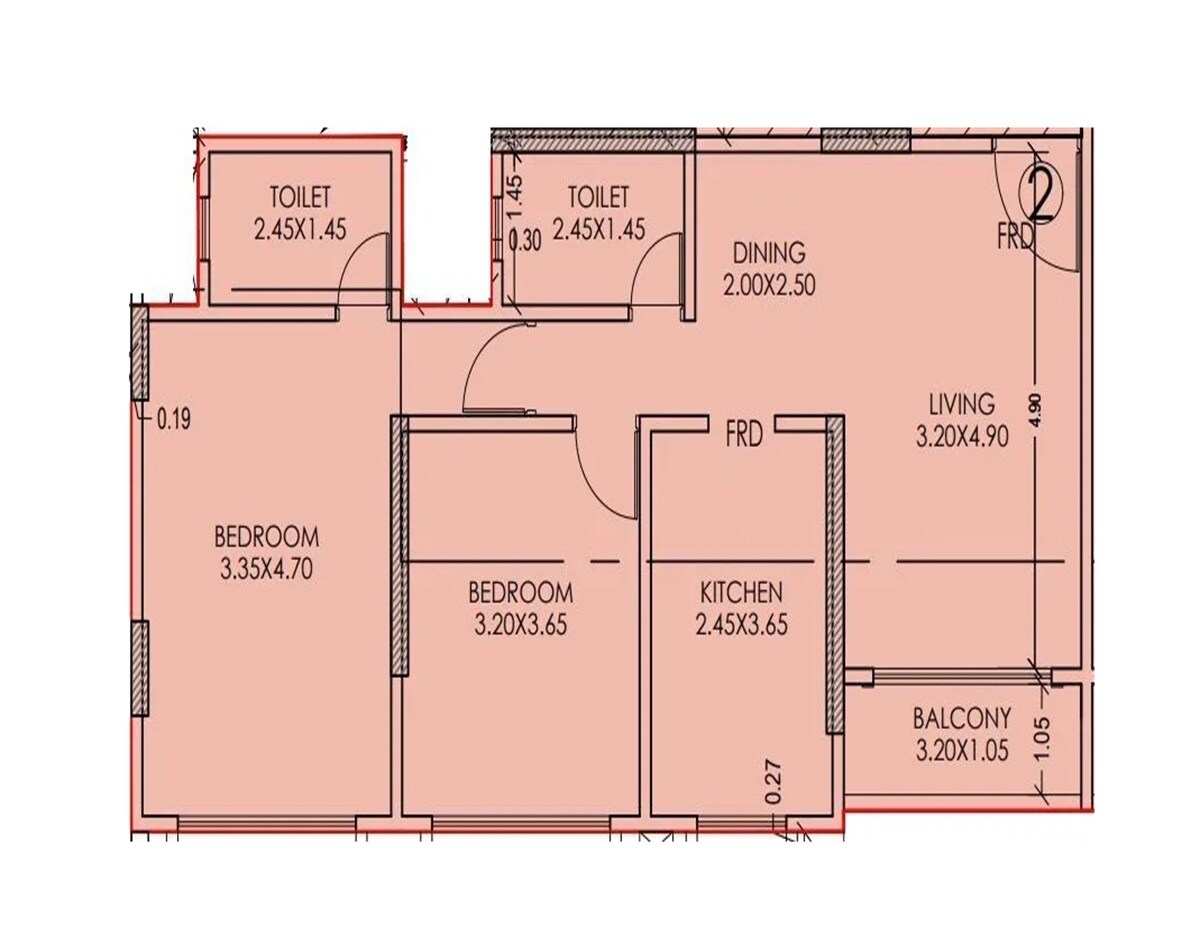 2 BHK 552 Sq. Ft. Apartment