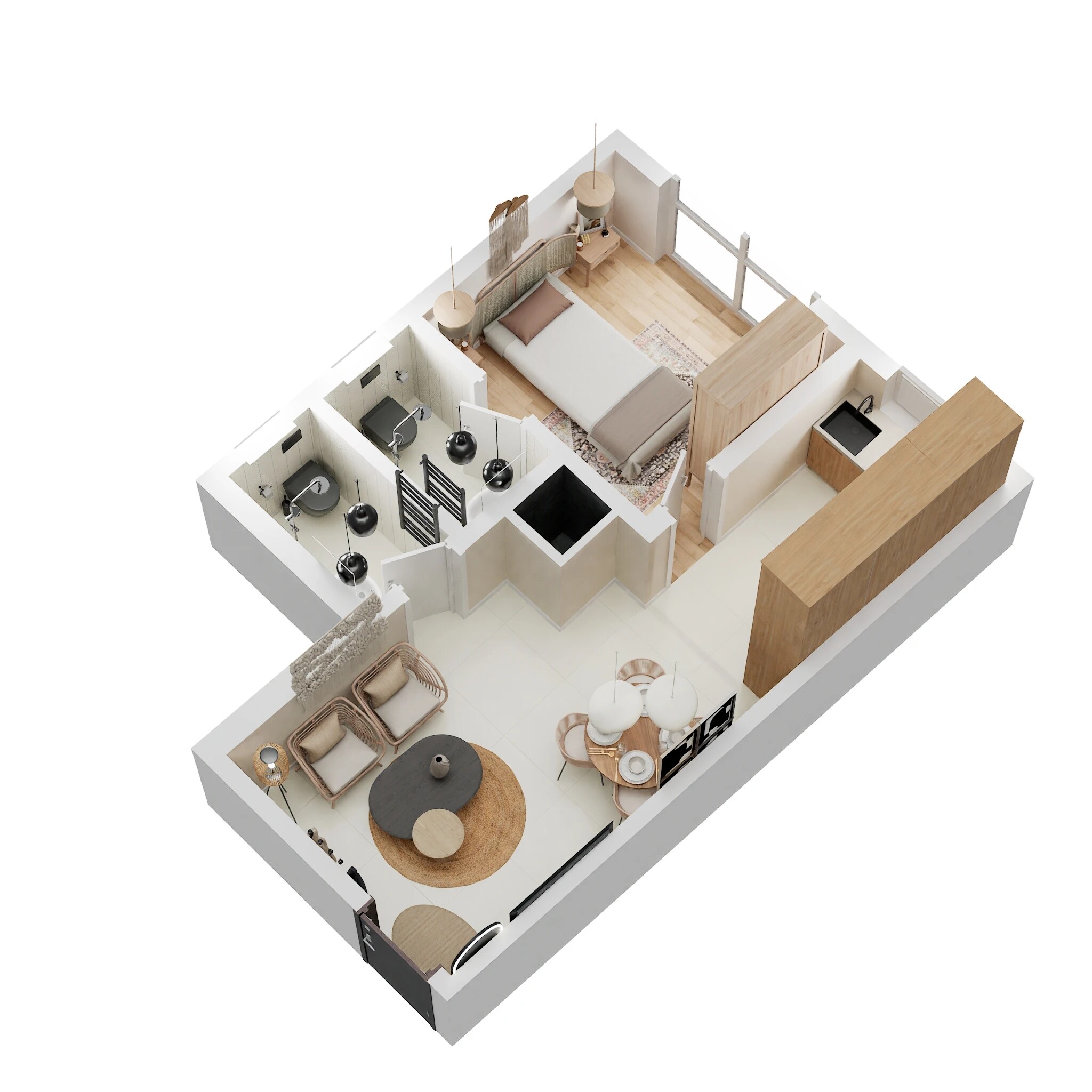 Floor plan of 1 BHK Apartment - 323 sq. ft. in Darshan Phoenix Tower, Mumbai