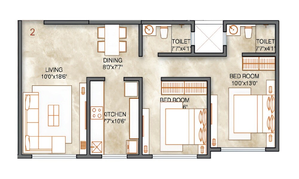 1 BHK 454 Sq. Ft. Apartment