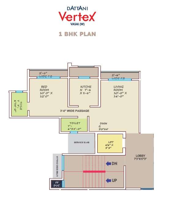 1 BHK 532 Sq. Ft. Apartment in Dattani Vertex Wing CD Phase IV