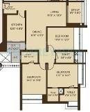 Floor plan of 3 BHK 1820 Sq. Ft. Apartment in DB Realty Orchid Woods, Mumbai