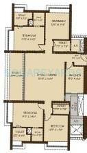 Floor plan of 4 BHK 2465 Sq. Ft. Apartment in DB Realty Orchid Woods, Mumbai