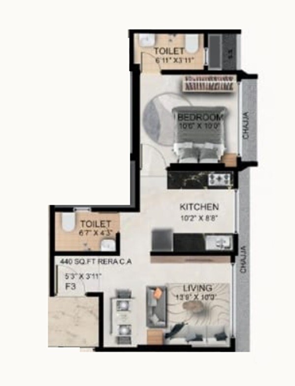 Other, db-soham-heights 1 Bedroom 440 Sq.Ft. Apartment In Kandivali West Mumbai 9653051