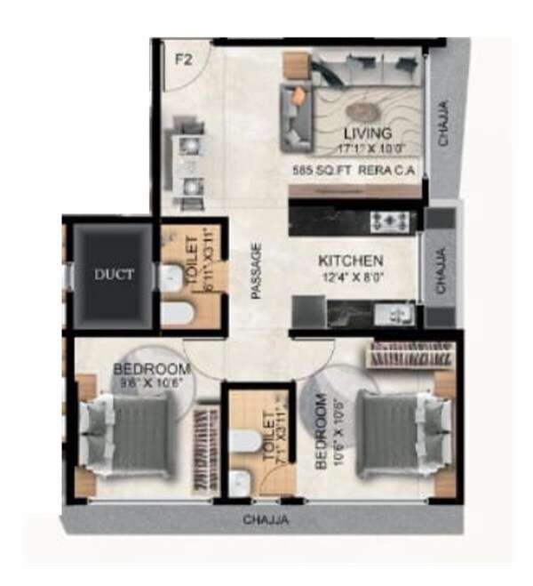  2 BHK Apartment at DB Soham Heights, Kandivali West – for Sale